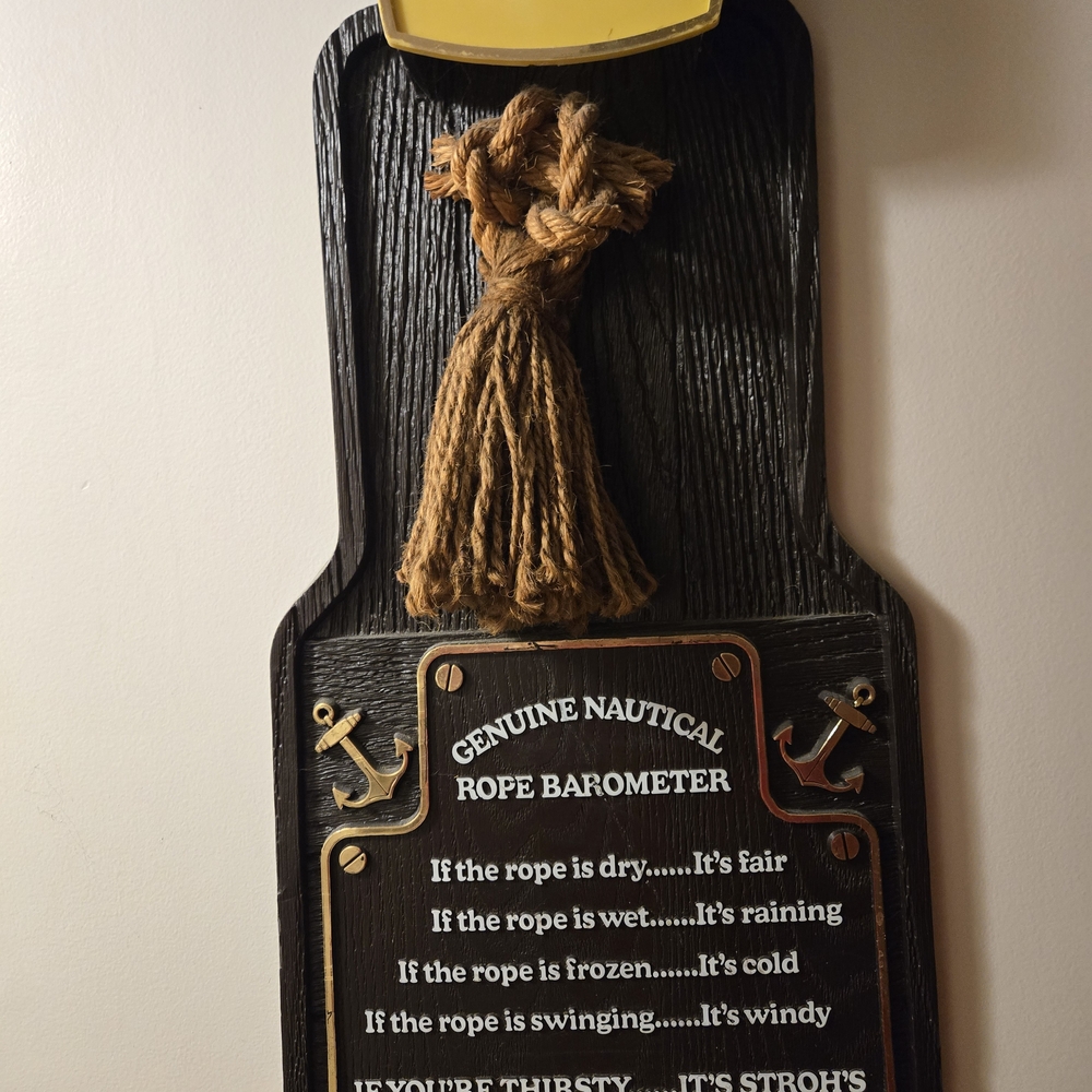 NWOT Vintage Stroh's Beer 12×24 Nautical Theme Wall Plaque